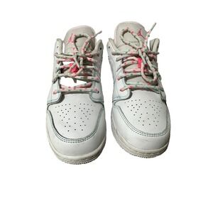Air Jordan 1 Girl's GS Low Top Aurora White Colorful Shoestring Sz. 7 Youth